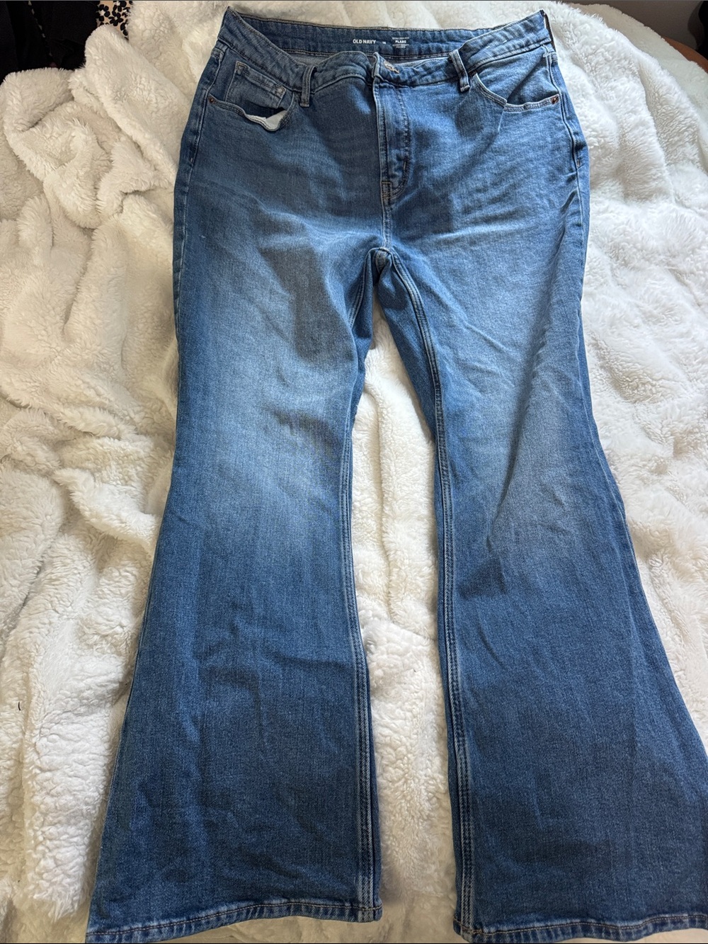 Old Navy Medium Blue Flare Jeans Wide Leg